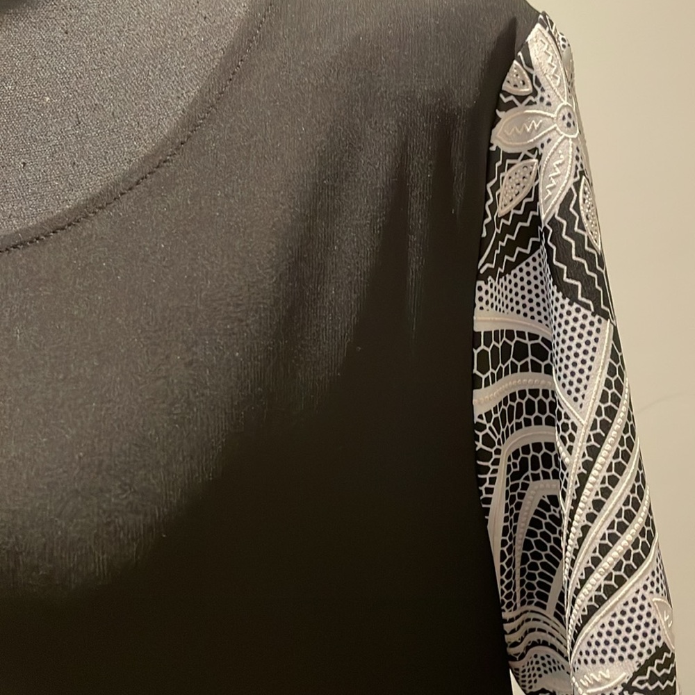Chelsea Taylor Dress Women Size 10 Black White Dressy Embroidered Detailing - Picture 3 of 10